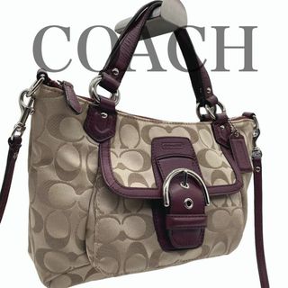 コーチ(COACH)のほぼ未使用 コーチ キャンバス シグネチャー ショルダーバッグ ハンド 0693(ショルダーバッグ)