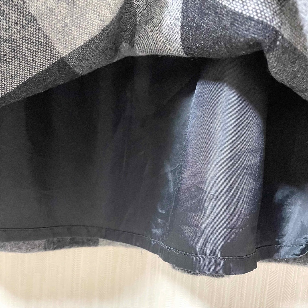 NATURAL BEAUTY BASIC(ナチュラルビューティーベーシック)のウールギンガムチェックスカート ブラックホワイト量産型 地雷系 ガーリー 可愛い レディースのスカート(ミニスカート)の商品写真