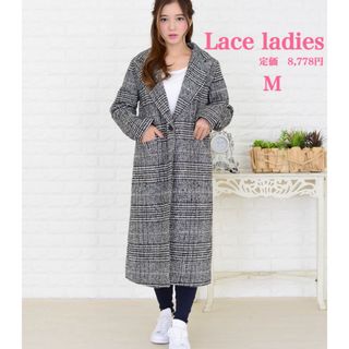 新品【Lace Ladies】　グレンチェック　ロングチェスターコート(ロングコート)