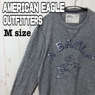 アメリカンイーグル(American Eagle)のAMERICAN EAGLE OUTFITTERS ロンt グレー 長袖 古着(Tシャツ/カットソー(七分/長袖))