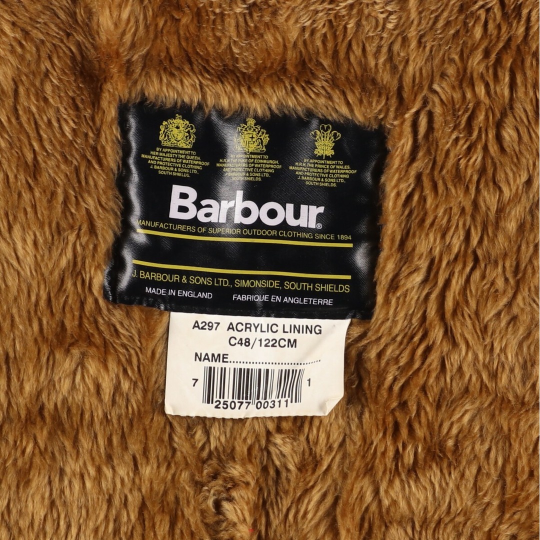 Barbour(バーブァー)の古着 80~90年代 バブアー Barbour A297 ACRYLIC LINING 旧3ワラント パイルライナーベスト 英国製 C46/eaa406667 メンズのトップス(ベスト)の商品写真