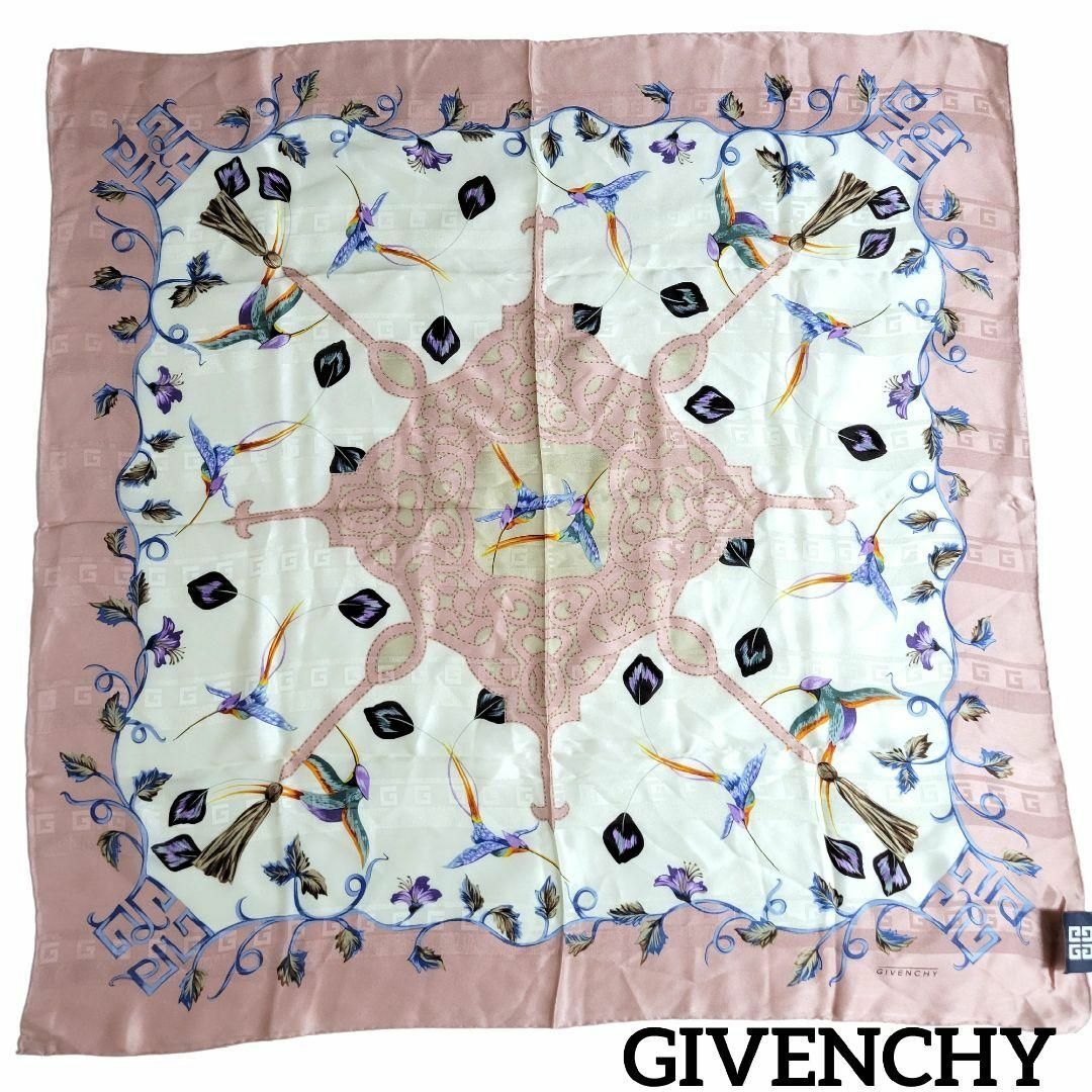 【タグ付保管品】GIVENCHY スカーフ 87×87 old rose シルクファッション小物