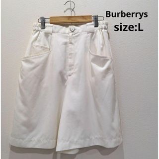 バーバリー(BURBERRY)のバーバリー 裏地付 キュロットスカート ホワイト L レディース ボトムス 白(キュロット)