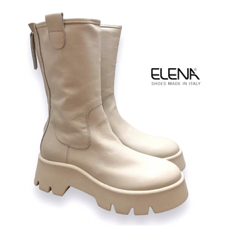 エレナ(ELENA)のELENA エレナ バックジップ厚底ショートブーツ38(ブーツ)