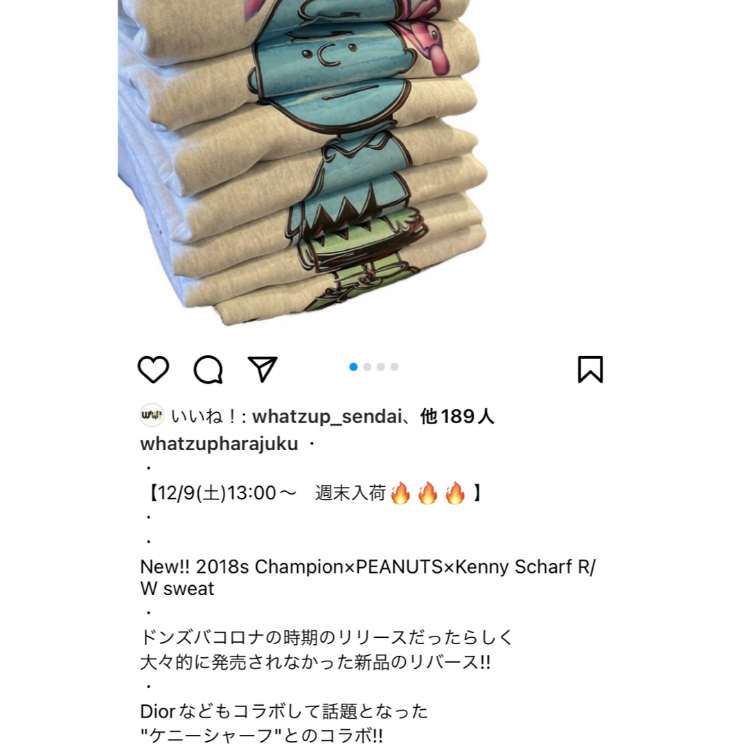 Champion(チャンピオン)の希少 チャンピオン×スヌーピー×ケニーシャーフ リバースウィーブ スウェット M メンズのトップス(スウェット)の商品写真