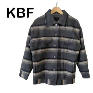 KBF - KBF ウール混 シャギー チェック ジャケット コート