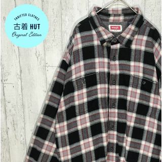 ラングラー(Wrangler)のWrangler　ボアジャケット　ビッグサイズ　チェック柄　ゆるダボ　古着(カバーオール)