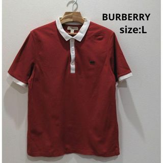 バーバリー(BURBERRY)のBURBERRY LONDON バーバリー ポロシャツ メンズ L 赤 半袖(ポロシャツ)