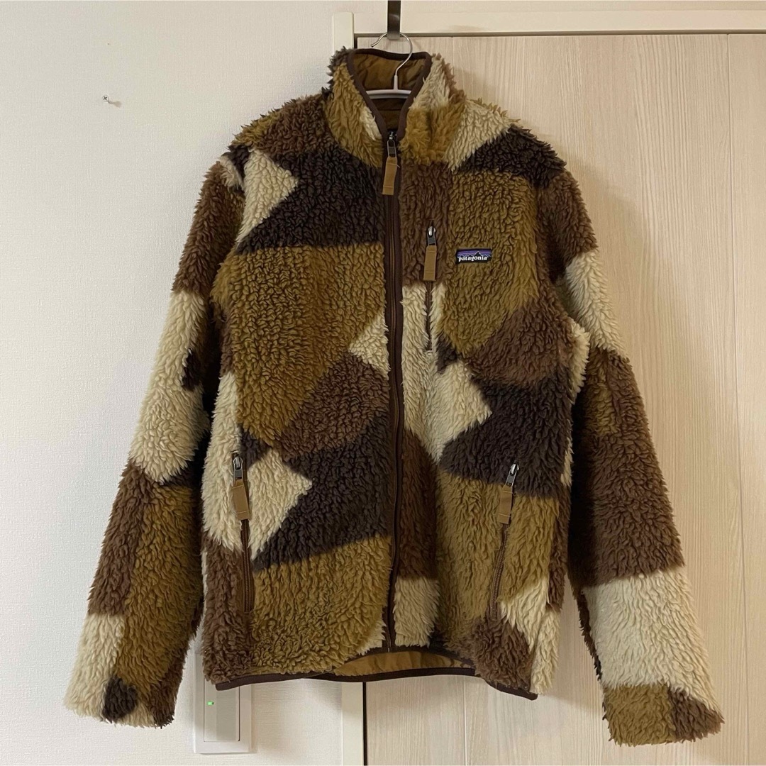 Patagonia 総柄フリースボアジャケット　2014年　クラシックレトロ　Sブルゾン