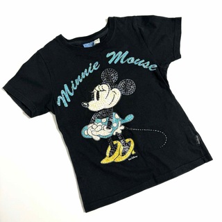 ディズニー(Disney)の● Disney ディズニー ミニーマウス スパンコール Tシャツ M USED(Tシャツ(半袖/袖なし))