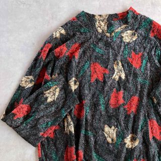 ロキエ(Lochie)のused レトロ フラワー トップス 古着 ヴィンテージ vintage(カットソー(長袖/七分))