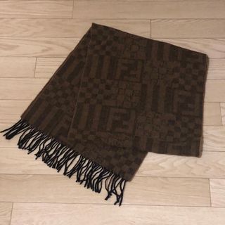 フェンディ(FENDI)の美品★FENDI  フェンディ　マフラー　ロゴ　正規品　ブラウン(マフラー)