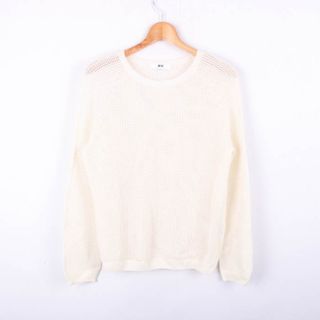 ユニクロ(UNIQLO)のユニクロ 長袖ニット 透かし編みセーター 大きいサイズ レディース XLサイズ ベージュ UNIQLO(ニット/セーター)