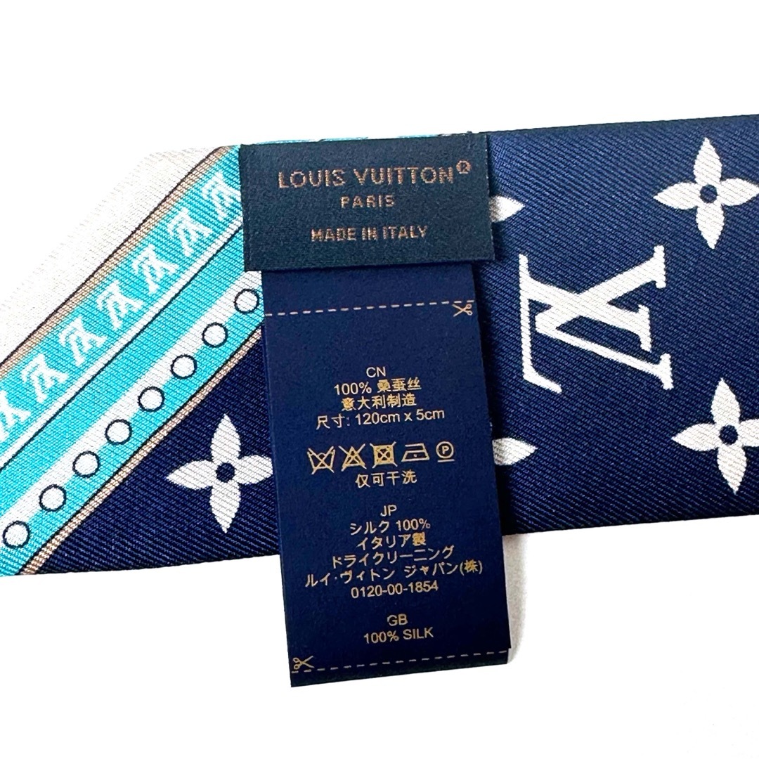 LOUIS VUITTON(ルイヴィトン)の【美品】ルイヴィトン バンドーBBアルティメット ブルーマリーヌ スカーフ  レディースのファッション小物(バンダナ/スカーフ)の商品写真