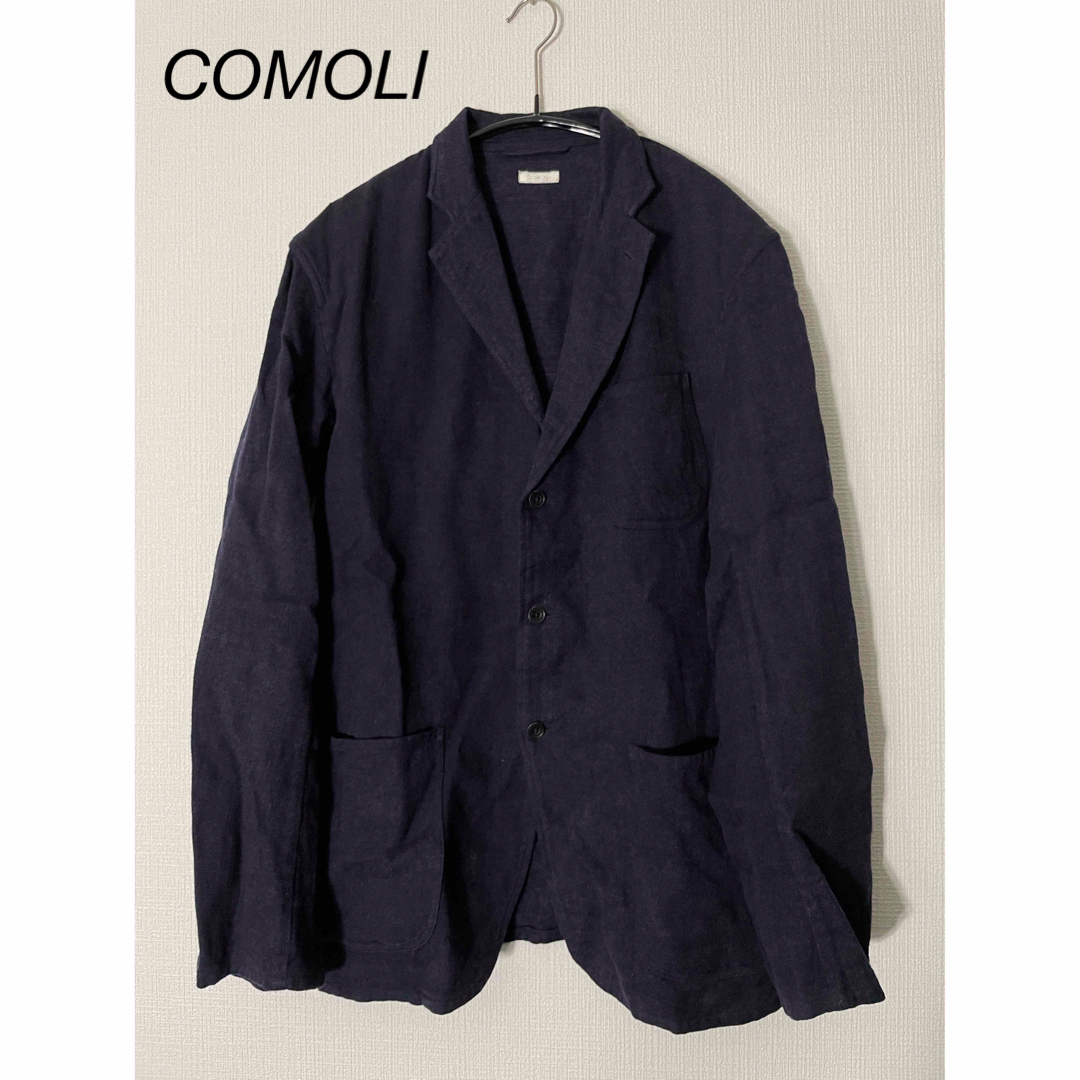 COMOLI(コモリ)のCOMOLI ウールリネンジャケット ネイビー 2 メンズのジャケット/アウター(テーラードジャケット)の商品写真