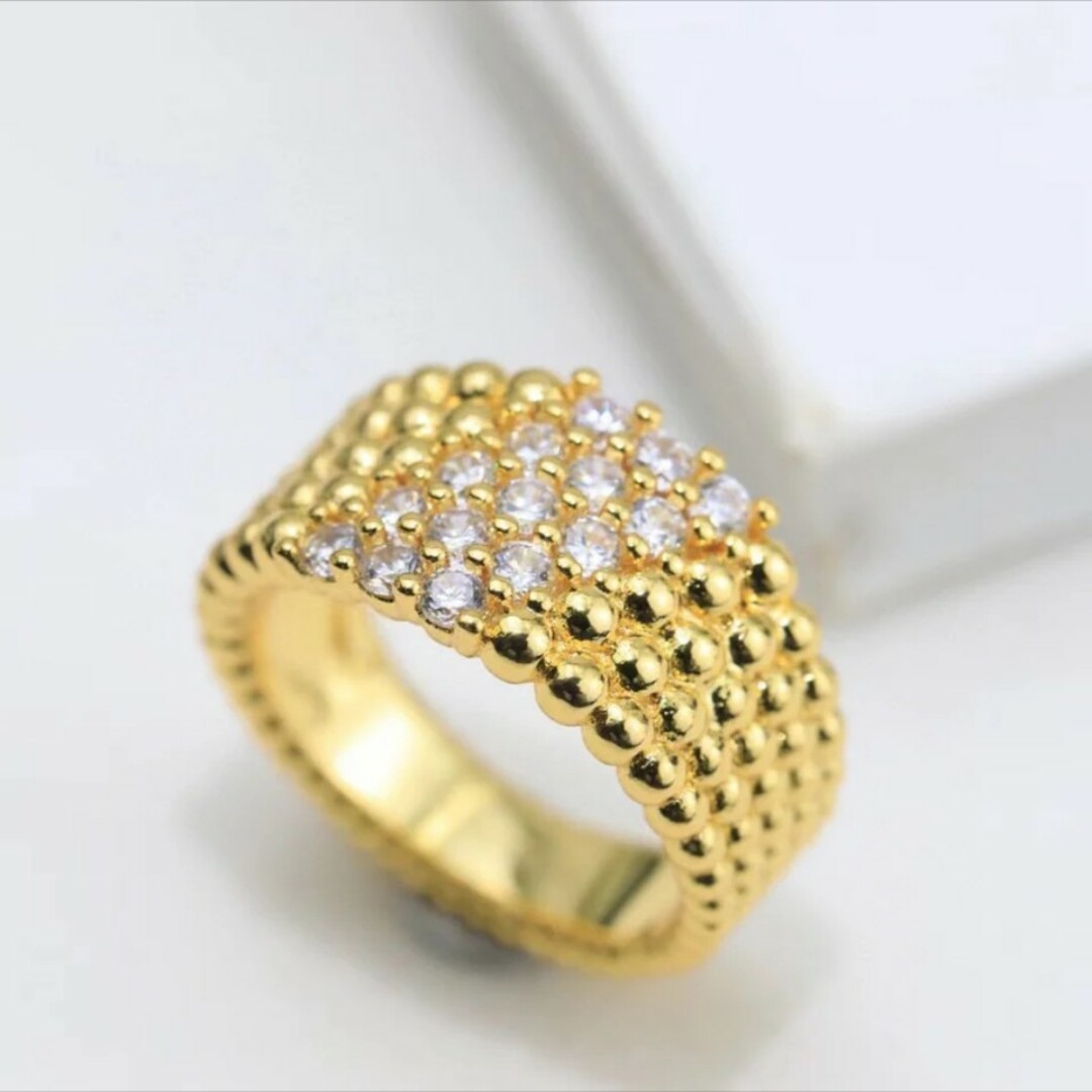 ビーズリング　　つぶつぶリング　人工ダイヤモンド レディースのアクセサリー(リング(指輪))の商品写真