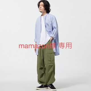 ジーユー(GU)のmama son 様専用 GU スーパーワイドカーゴパンツ　XS カーキ(ワークパンツ/カーゴパンツ)