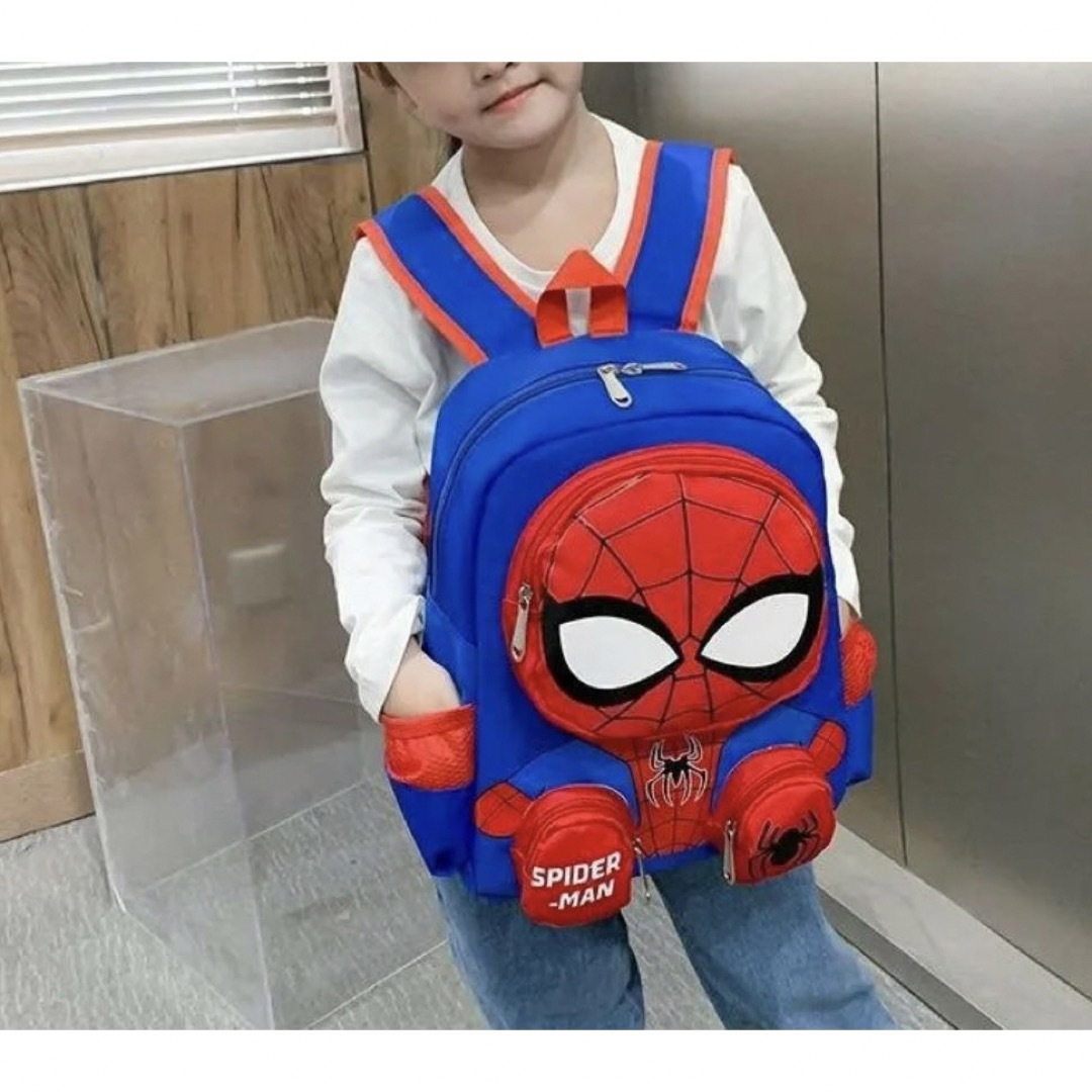 [新品未使用]立体　スパイダーマン　リュックサック　バック通園かばん遠足　キッズ キッズ/ベビー/マタニティのこども用バッグ(リュックサック)の商品写真