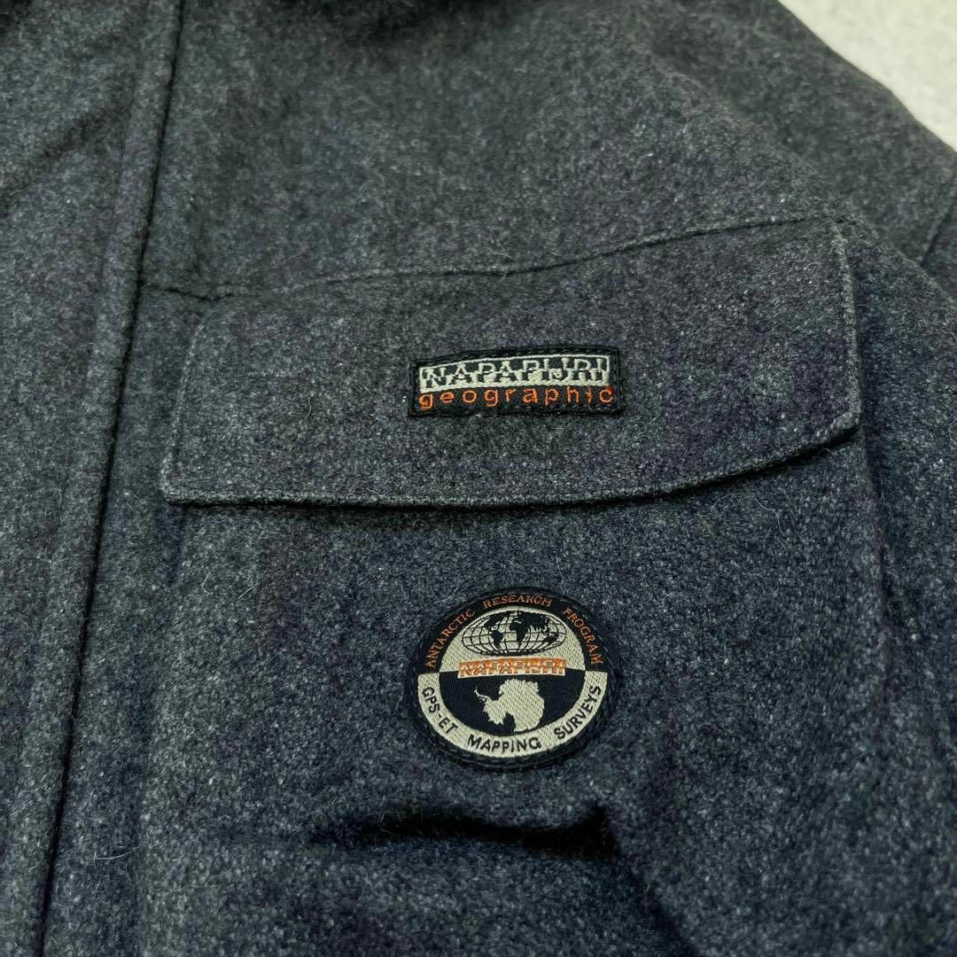 NAPAPIJRI(ナパピリ)の【ナパピリ】Y2K テック系 ウールM65型 中綿 ミリタリージャケット グレー メンズのジャケット/アウター(ミリタリージャケット)の商品写真