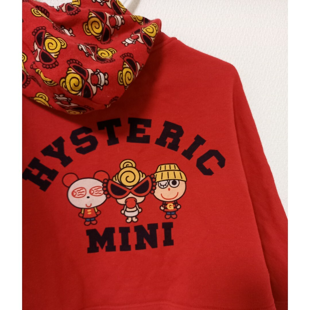 HYSTERIC MINI(ヒステリックミニ)のヒスミニ ポンチョ 上着 赤 レッド キッズ/ベビー/マタニティのベビー服(~85cm)(カーディガン/ボレロ)の商品写真