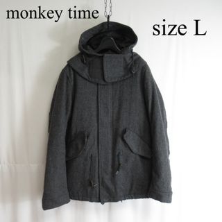 モンキータイム(MONKEY TIME（UNITED ARROWS）)のmonkey time ヘリンボーン ウール フーデット ジャケット ブルゾン(マウンテンパーカー)