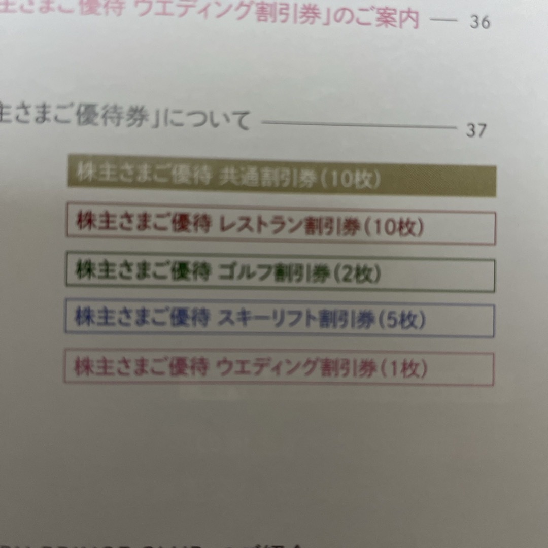 Prince(プリンス)の西武　株主優待　5冊　共通割引券50000 プリンスホテル　 チケットの優待券/割引券(宿泊券)の商品写真