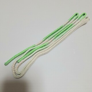 【未使用品】正絹 手組紐 帯締め グリーン グラデーション(和装小物)