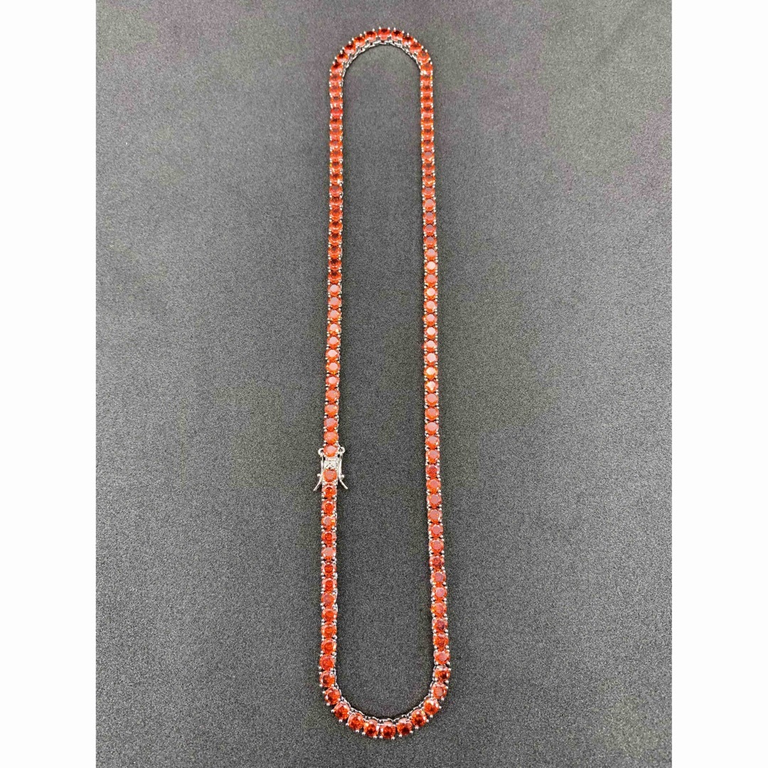 レッド RED シルバー CZ ジルコニア ダイヤ テニスチェーン レッド RED シルバー CZ ジルコニア ダイヤ テニスチェーン