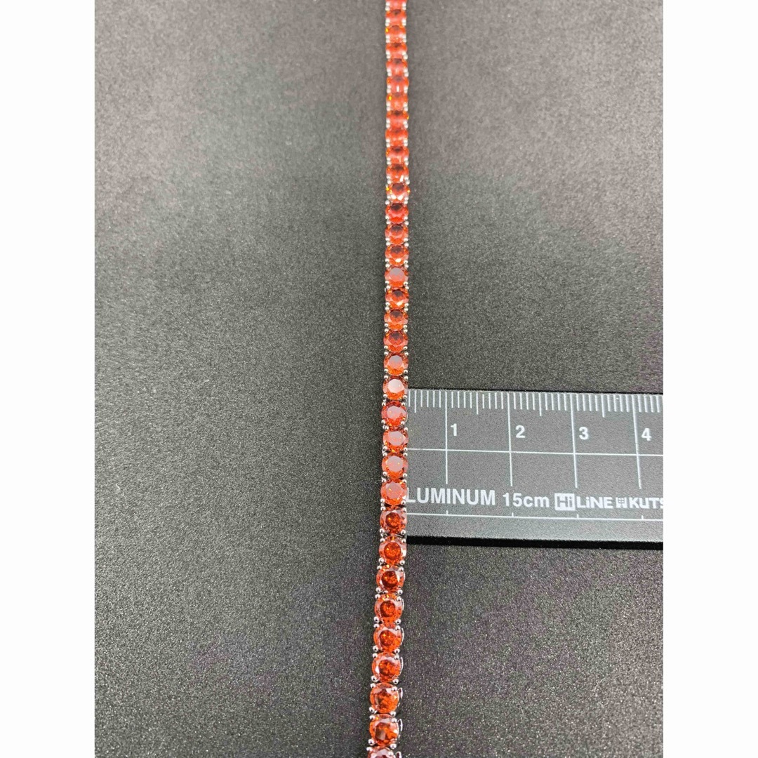 レッド RED シルバー CZ ジルコニア ダイヤ テニスチェーン レッド RED シルバー CZ ジルコニア ダイヤ テニスチェーン