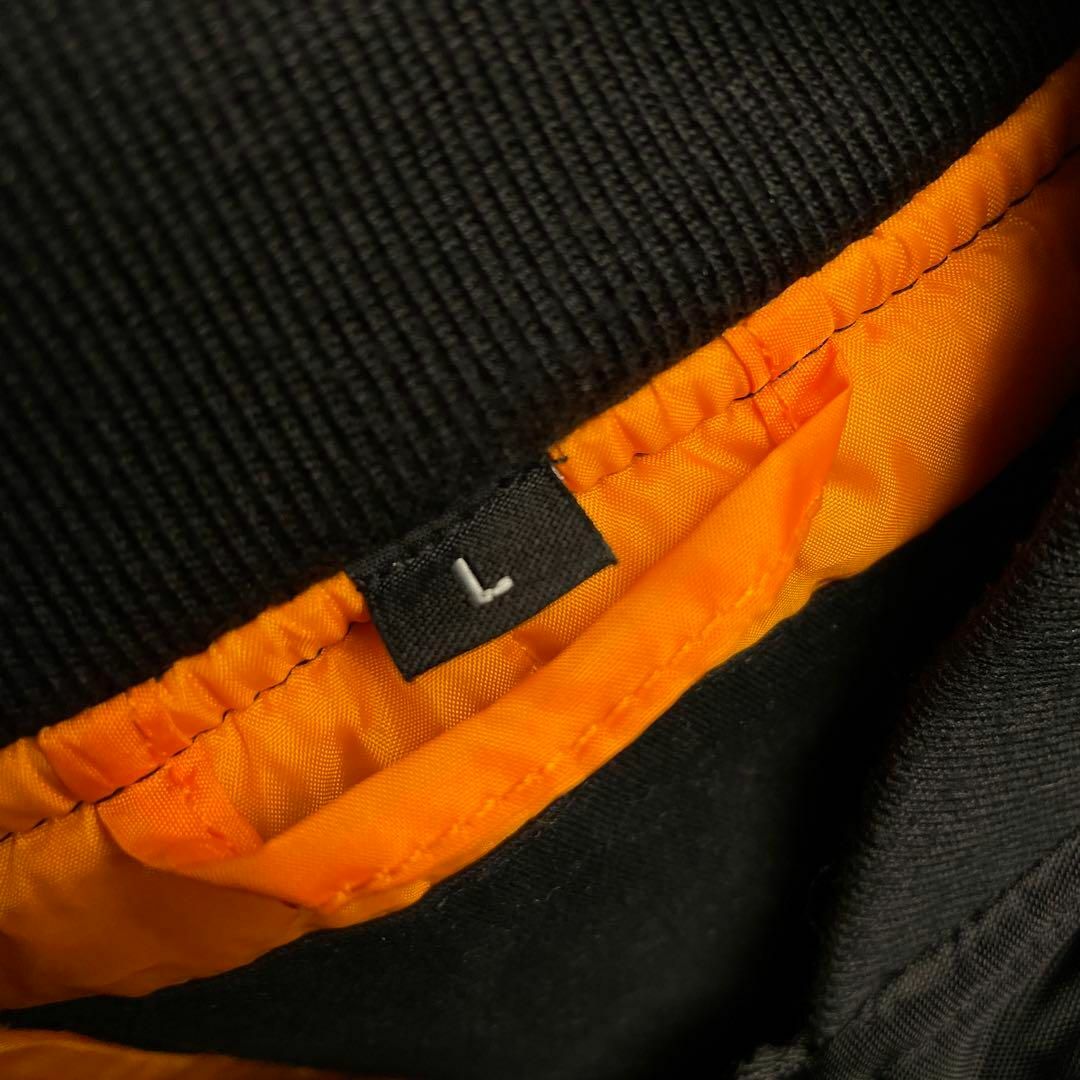 デュランデュランMA-1フライトジャケット黒ブラックl刺繍ma1虎タイガーメンズ