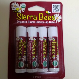 Sierra Beesオーガニック リップバーム/ブラックチェリー　4本セット(リップケア/リップクリーム)