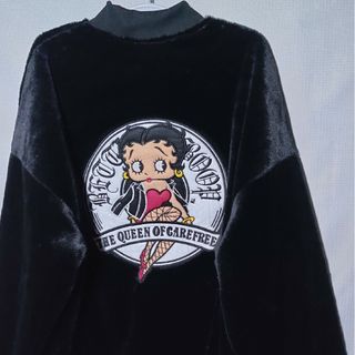 ベティブープ(Betty Boop)の新品 MA1 XL ベティブープ 花文字 ファー 刺繍 フライトジャンケット(フライトジャケット)