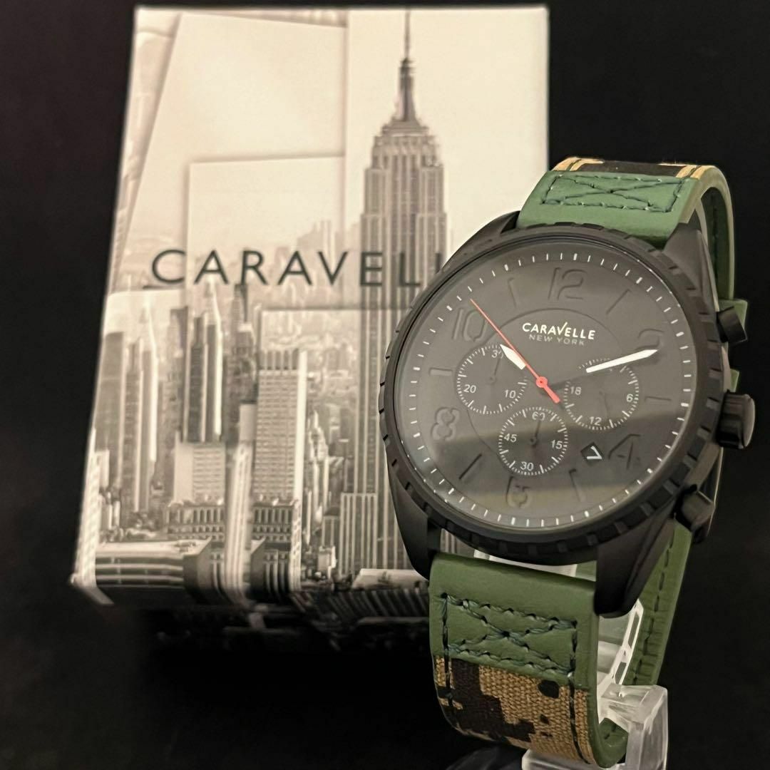 激レア】CARAVELLE/メンズ腕時計/お洒落/迷彩柄/クロノグラフ 激レア】CARAVELLE/メンズ腕時計/お洒落/迷彩柄/クロノグラフ