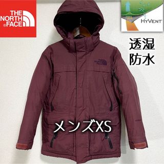 ザノースフェイス(THE NORTH FACE)のノースフェイス ダウンジャケット ロゴ刺繍 メンズXS 透湿防水 フード着脱可能(ダウンジャケット)