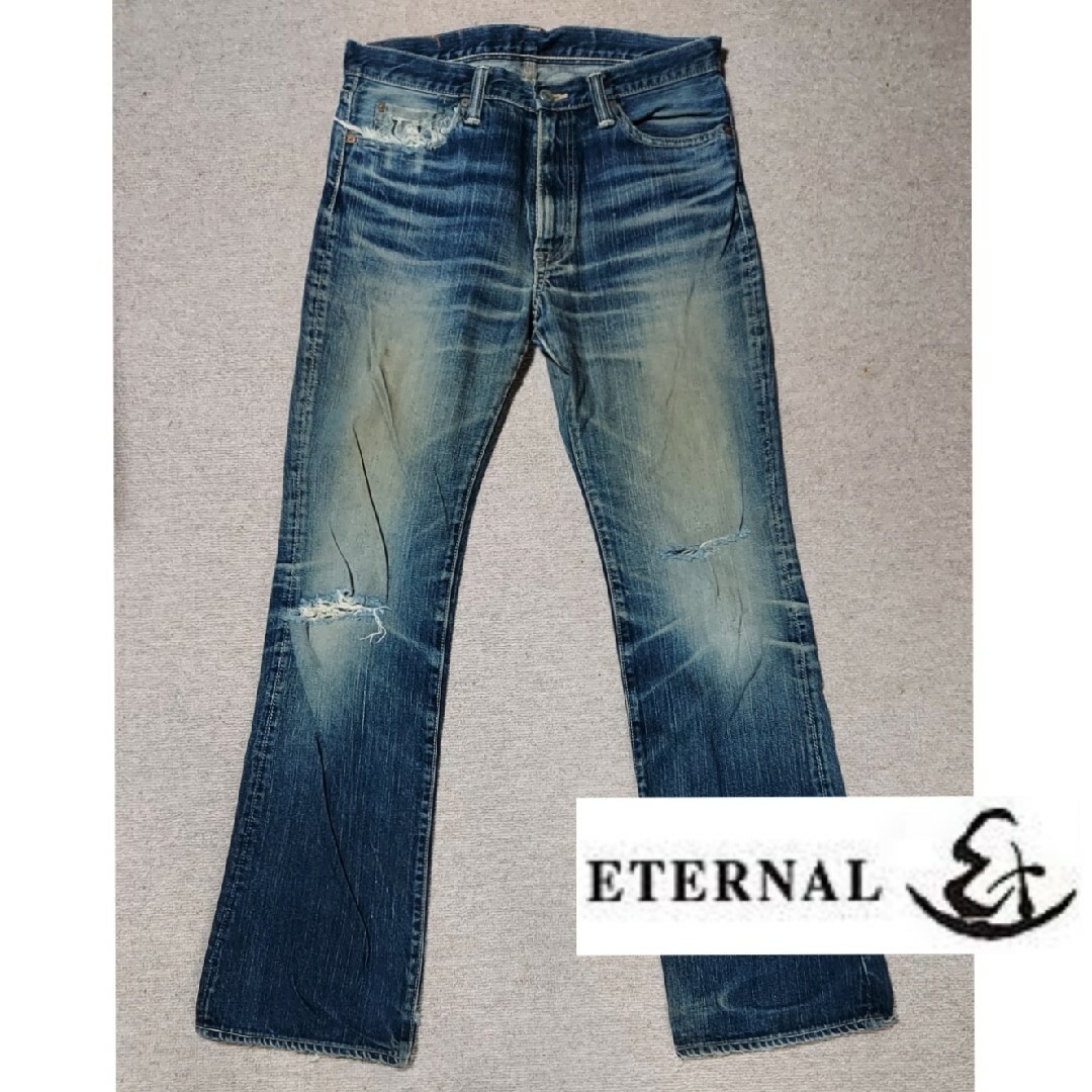 ETERNAL(エターナルジーンズ)のETERNAL エターナル デニム ジーンズ　ダメージ　32 メンズのパンツ(デニム/ジーンズ)の商品写真