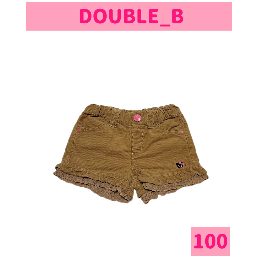 DOUBLE.B(ダブルビー)のDOUBLE_B/ダブルビー コーデュロイ ショートパンツ size100 キッズ/ベビー/マタニティのキッズ服女の子用(90cm~)(パンツ/スパッツ)の商品写真