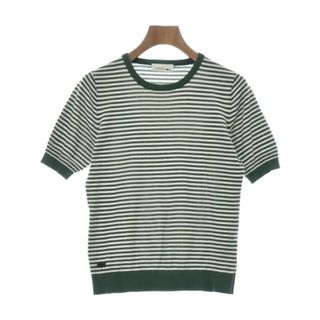 ラコステ(LACOSTE)のLACOSTE ラコステ ニット・セーター 36(XS位) 緑x白(ボーダー) 【古着】【中古】(ニット/セーター)