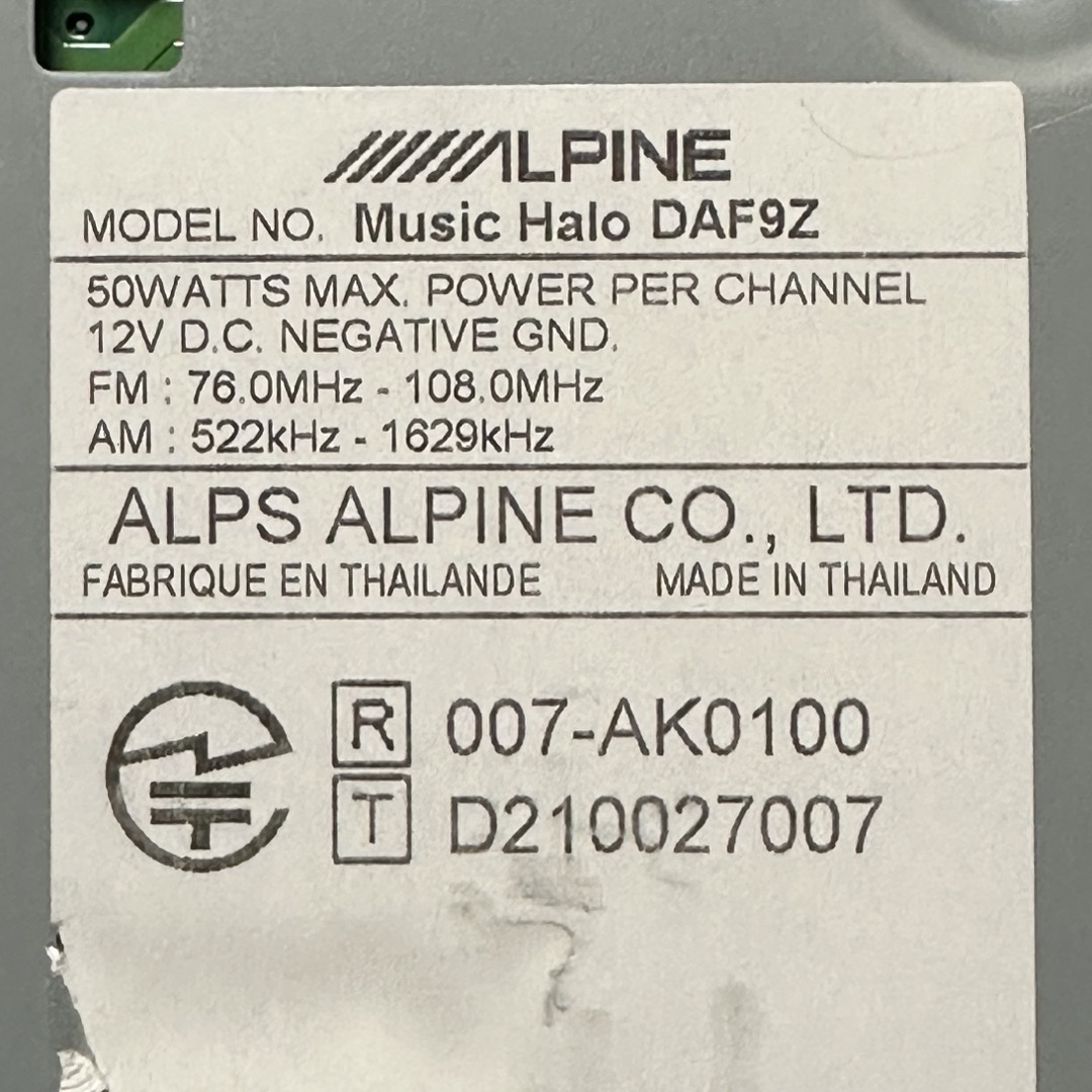 ALPINE(アルパイン)のアルパイン　DAF9Z 9型ワイドXGA ディスプレイオーディオ 自動車/バイクの自動車(カーオーディオ)の商品写真