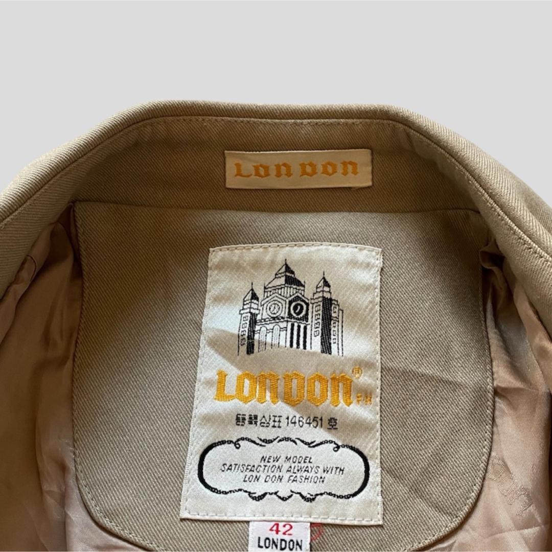 LONDONFOG(ロンドンフォグ)の【M】LONDON FOG ステンカラー コート 古着 ビンテージ ベージュ メンズのジャケット/アウター(ステンカラーコート)の商品写真
