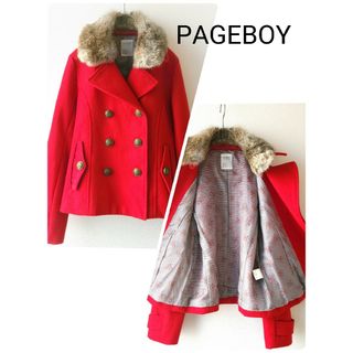 PAGEBOY - ページボーイ　ラビットファーピーコート　金ボタン　ショート丈　リアルファー