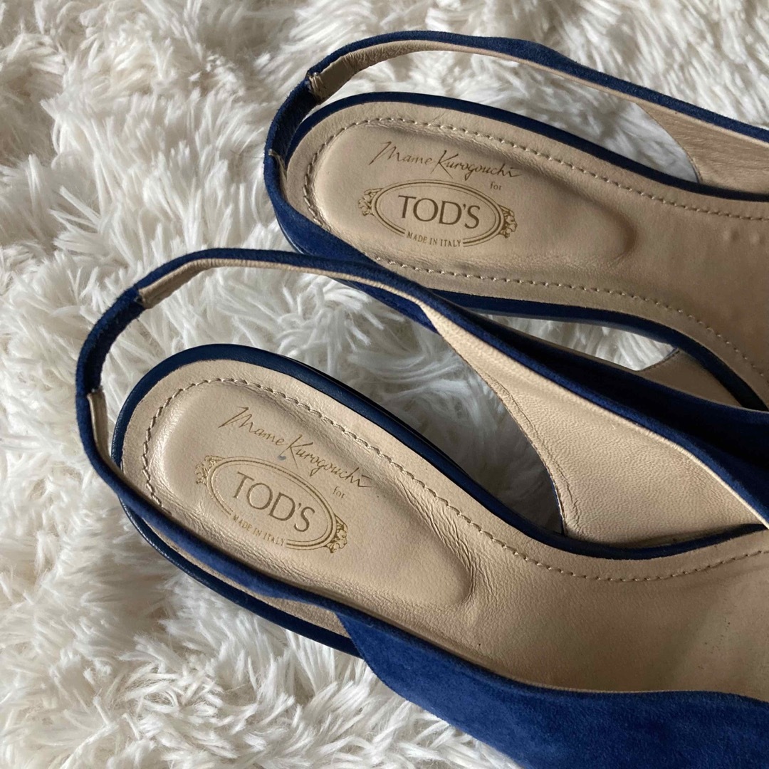 TOD'S(トッズ)の★トッズ★マメクロゴウチコラボ★バックスリングパンプス★ブルー★青★38★ レディースの靴/シューズ(ハイヒール/パンプス)の商品写真