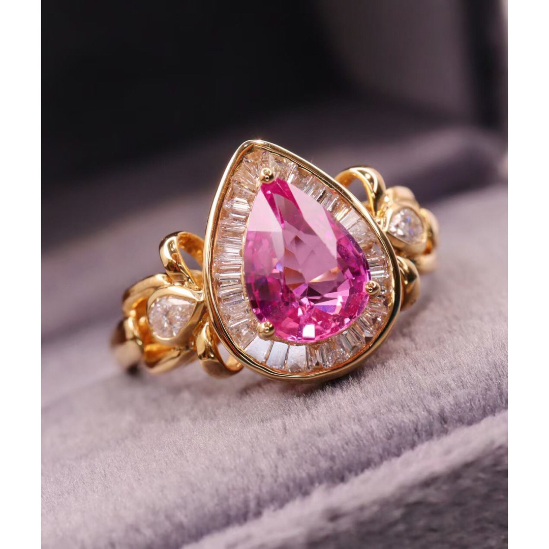 天然ピンク サファイア  ダイヤ リング1.27ct k18 ¥ レディースのアクセサリー(リング(指輪))の商品写真