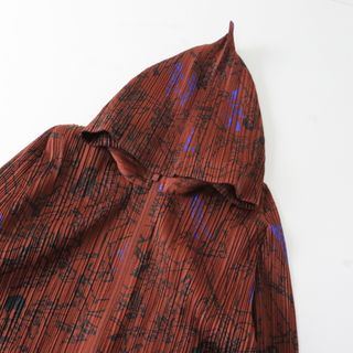 プリーツプリーズ イッセイミヤケ PLEATS PLEASE ISSEY MIYAKE プリーツ加工 Terry Johnson ジップパーカー 3/赤【2400013677325】(パーカー)