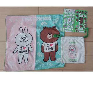 LINE FRIENDS シール　ブラウン　コニー(キャラクターグッズ)