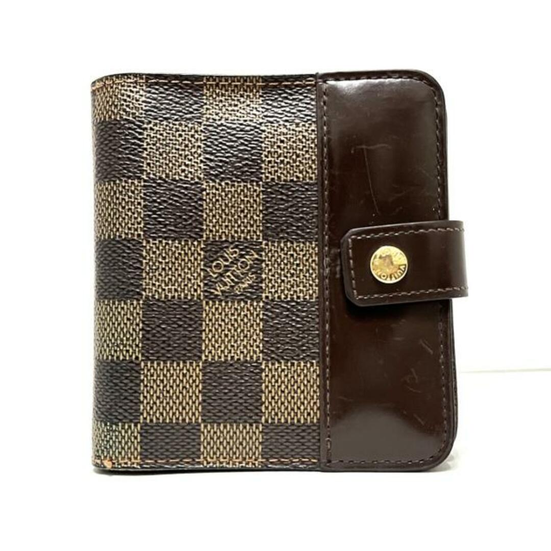 ルイヴィトン 2つ折り財布 ダミエ N61668チョコレート素材