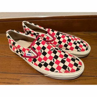 ヴァンズ(VANS)の70s USA製 VANS スリッポン チェッカー US12 TM表記(スニーカー)