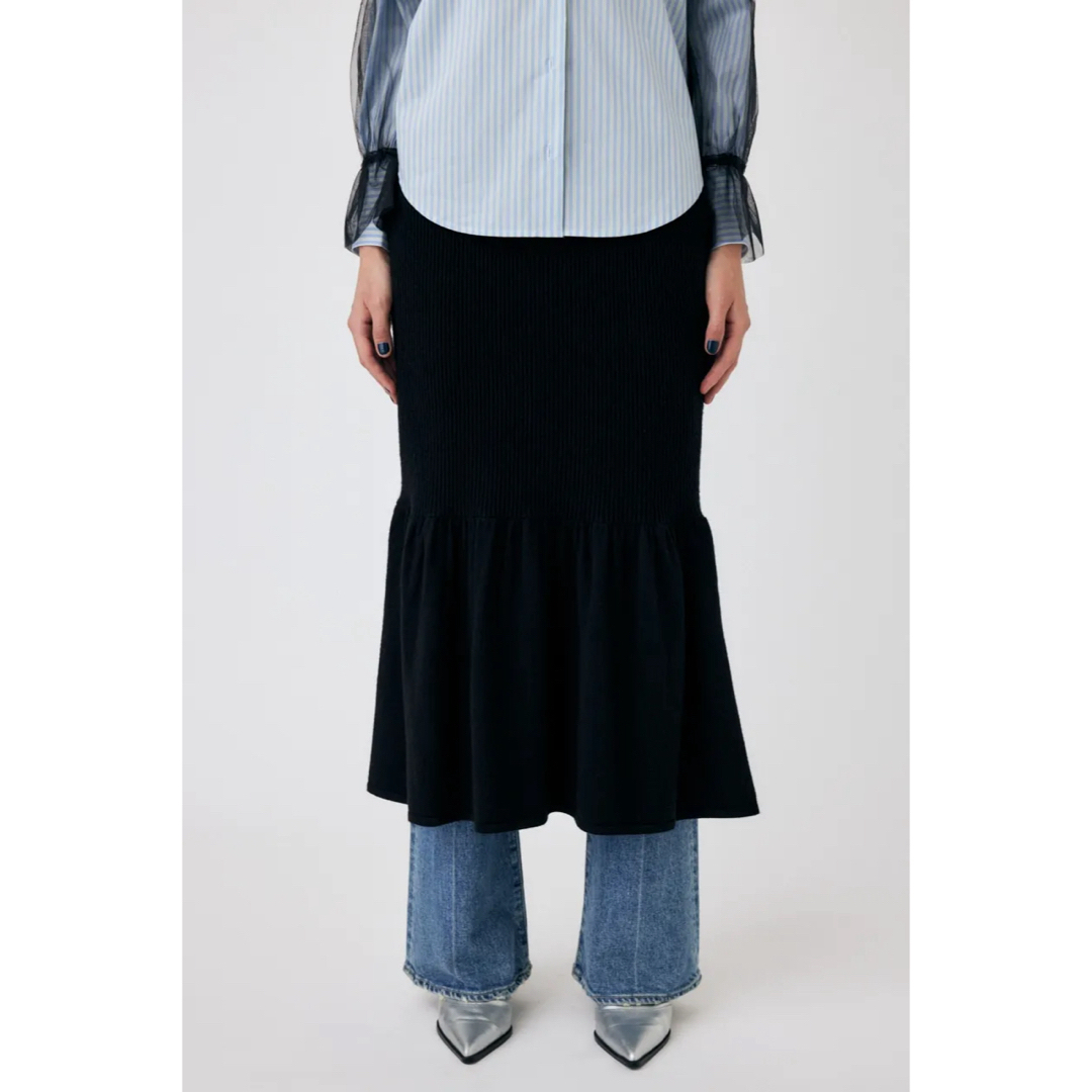 moussy(マウジー)のMOUSSY♡ SWITCHING RIB KNIT SKIRT レディースのスカート(ロングスカート)の商品写真