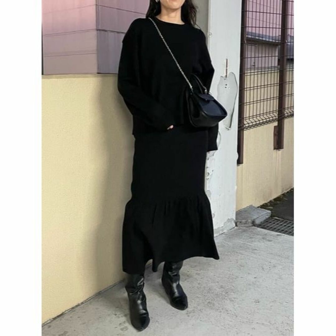 moussy(マウジー)のMOUSSY♡ SWITCHING RIB KNIT SKIRT レディースのスカート(ロングスカート)の商品写真