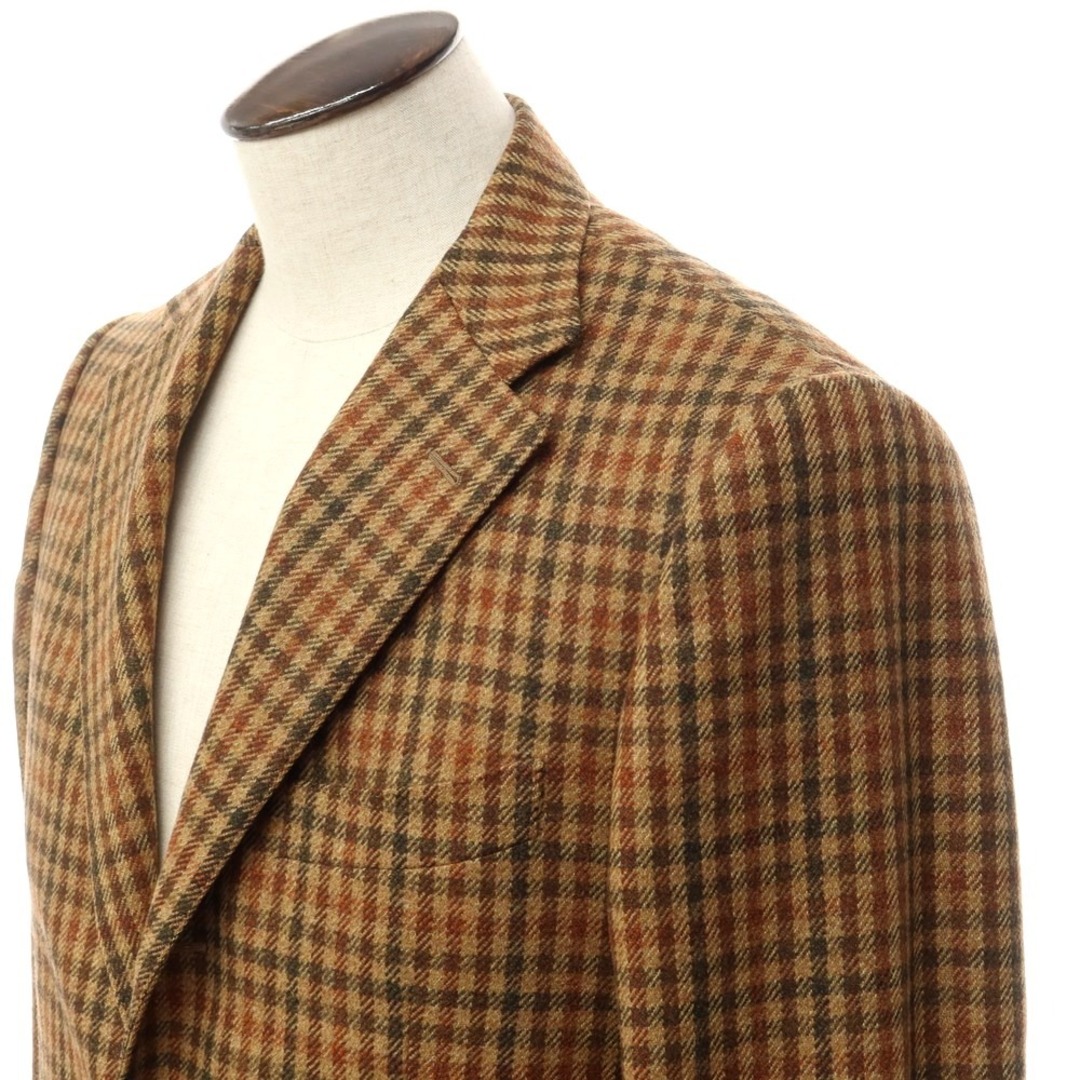 【中古】サルトリア パルテノペア Sartoria Partenopea ツイードウール チェック テーラードジャケット ブラウンxダークグリーン系【サイズ48】【メンズ】 メンズのジャケット/アウター(テーラードジャケット)の商品写真