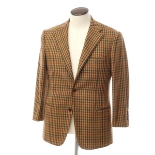 【中古】サルトリア パルテノペア Sartoria Partenopea ツイードウール チェック テーラードジャケット ブラウンxダークグリーン系【サイズ48】【メンズ】(テーラードジャケット)